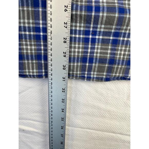 C.E. Schmidt Workwear Men's Flannel Shirt 2X Blue Gray Plaid Button Down Long - Picture 2 of 8